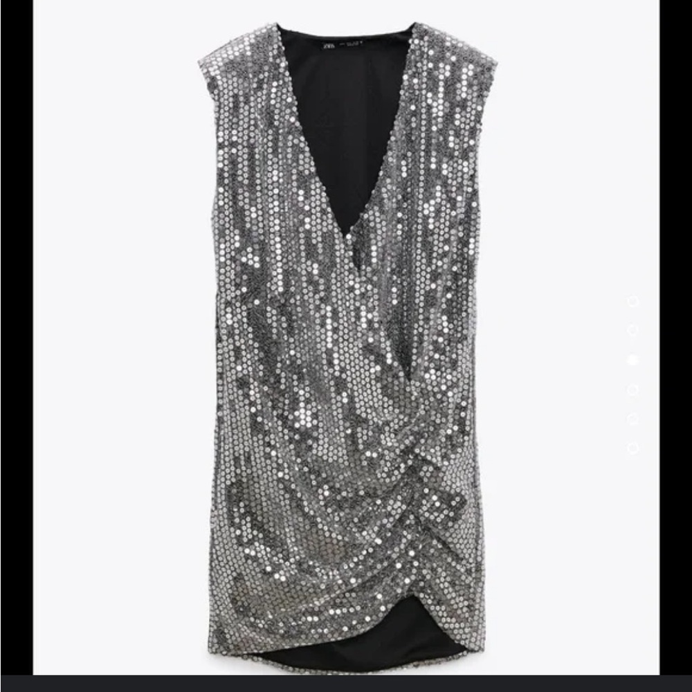 Zara Silver Sequin Mini Dress